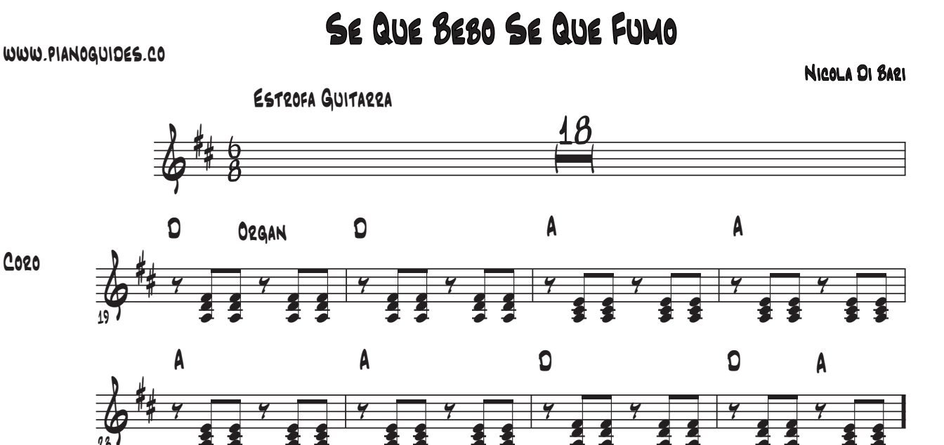 Título y primeras líneas de la guía de Se Que Bebo, Se Que Fumo