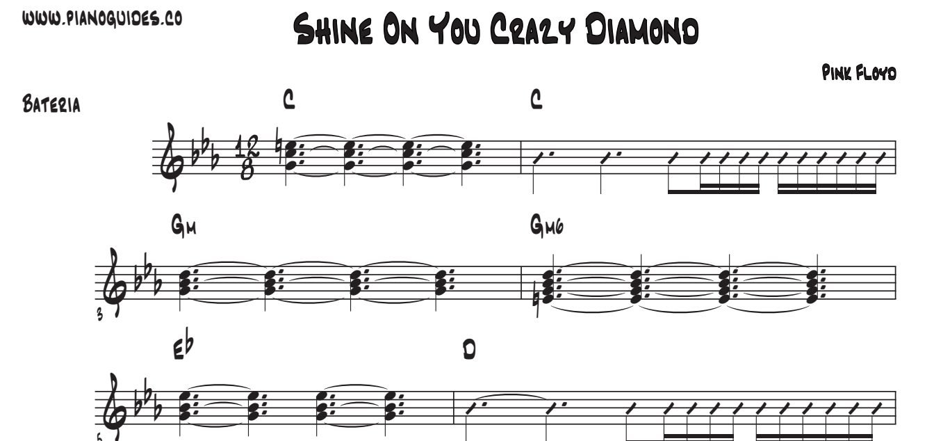 Título y primeras líneas de la guía de Shine On You Crazy Diamond