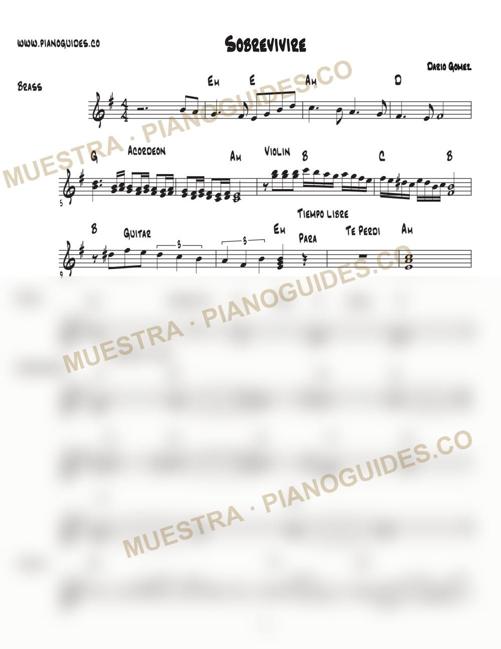 Primera página de la guía Sobreviviré