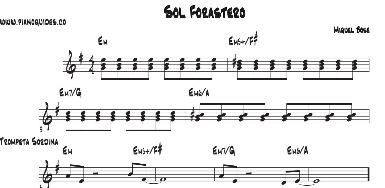 Título y primeras líneas de la guía de Sol Forastero