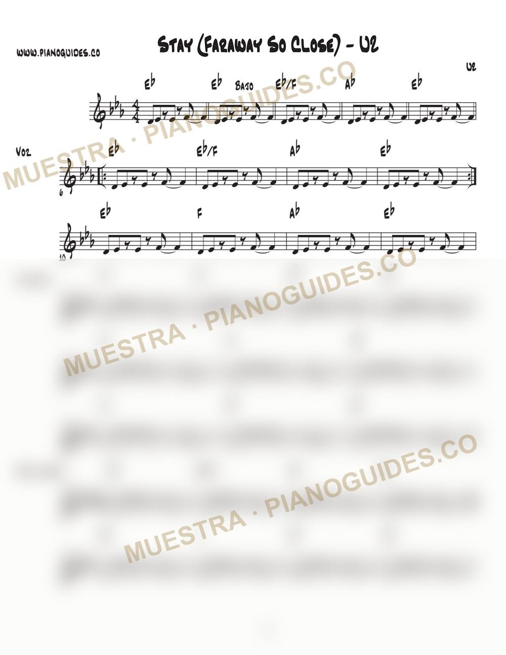 Primera página de la guía Stay (Faraway So Close)