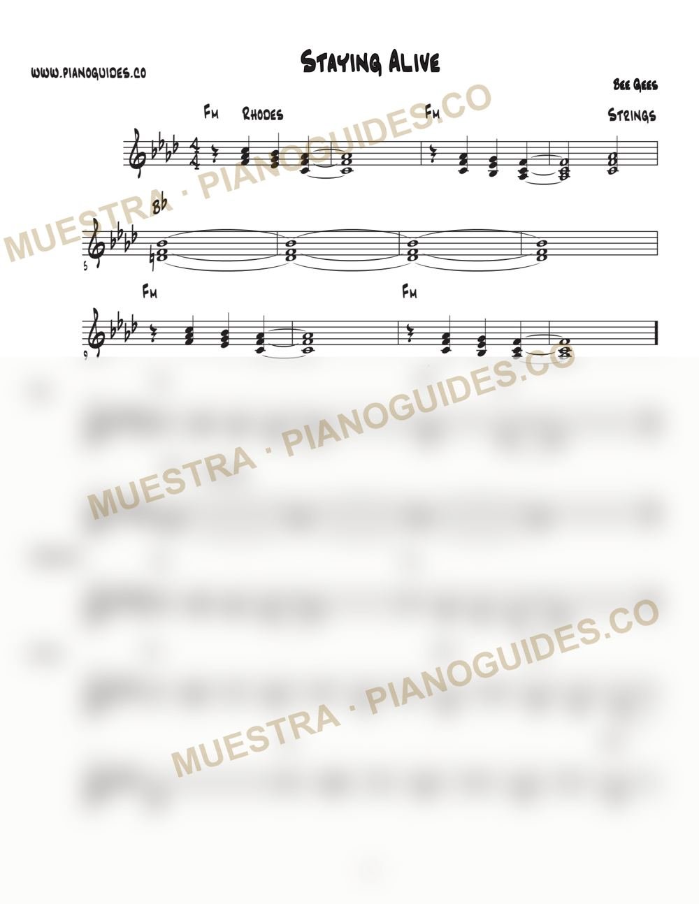 Primera página de la guía Stayin' Alive