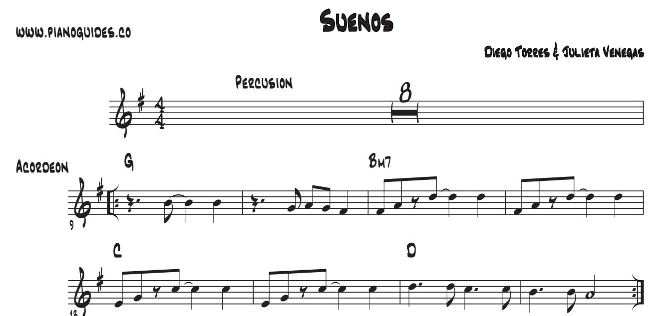 Título y primeras líneas de la guía de Sueños