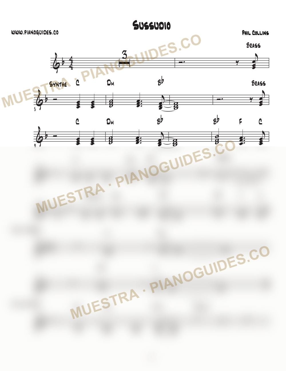 Primera página de la guía Sussudio