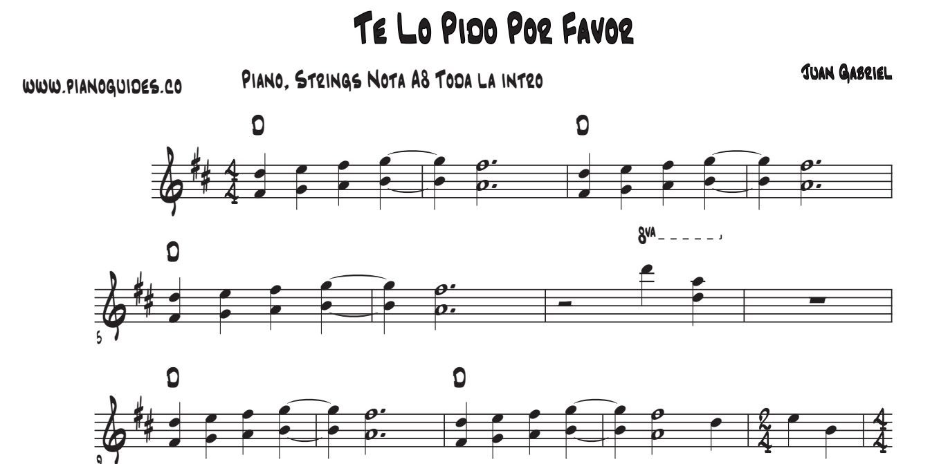 Título y primeras líneas de la guía de Te Lo Pido Por Favor