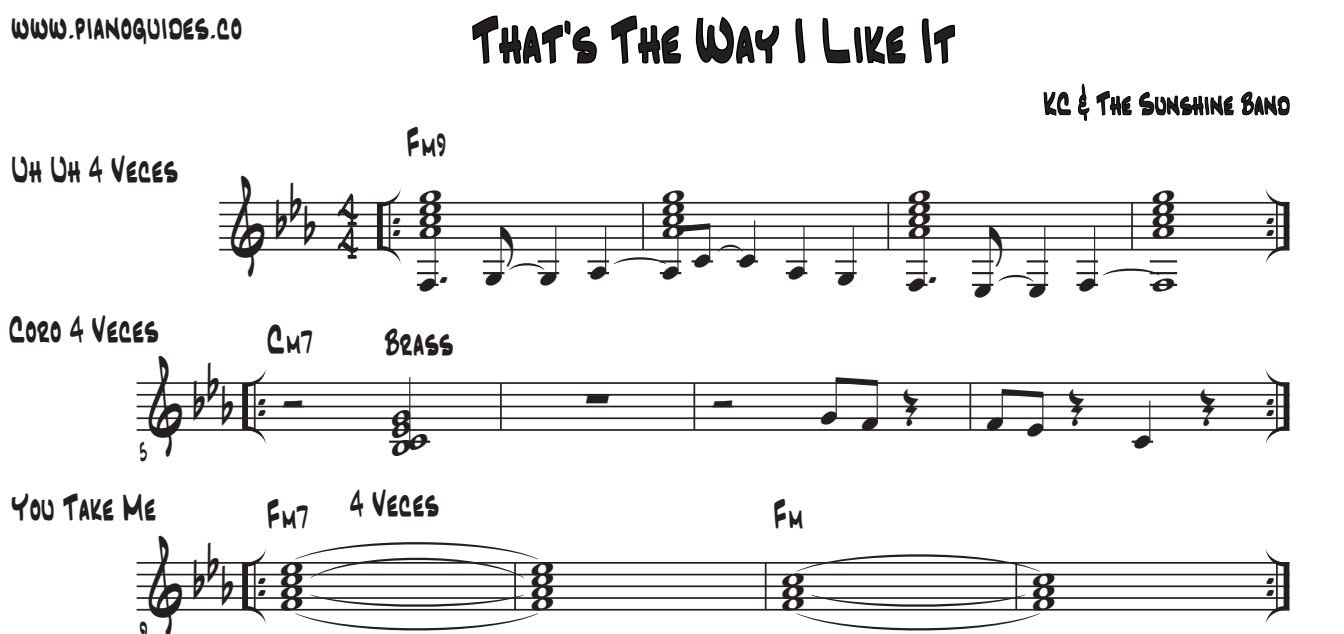 Título y primeras líneas de la guía de That's The Way I Like It