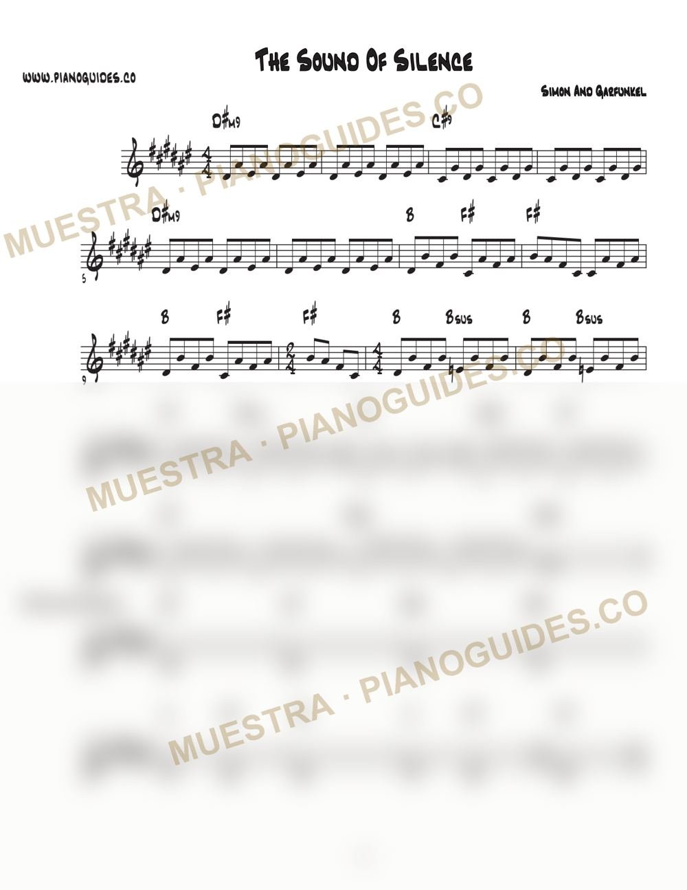 Primera página de la guía The Sound Of Silence