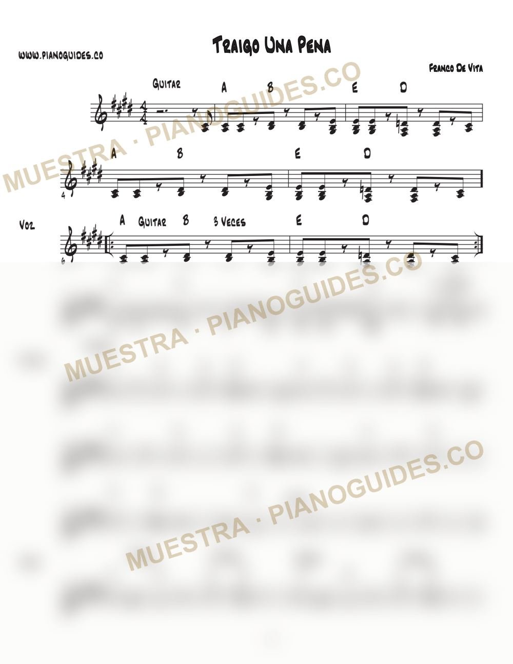 Primera página de la guía Traigo Una Pena
