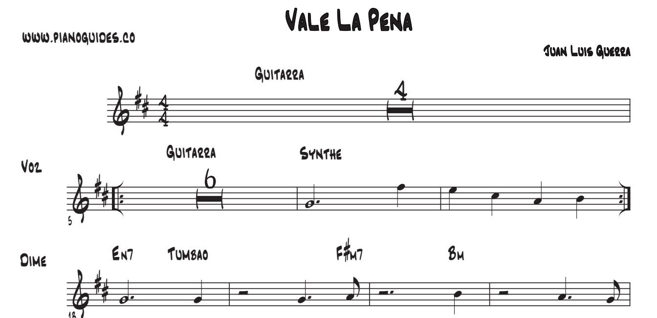 Título y primeras líneas de la guía de Vale La Pena