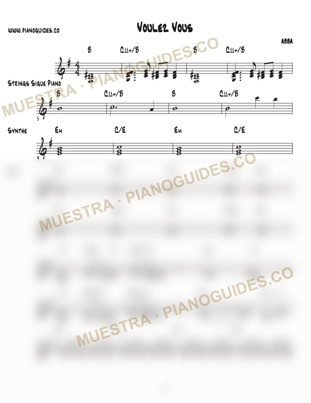 Primera página de la guía Voulez-Vous (Pista)