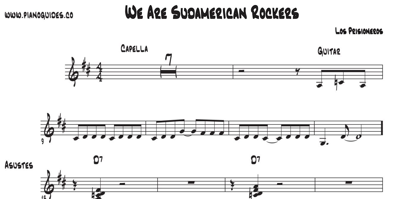 Título y primeras líneas de la guía de We Are Sudamerican Rockers