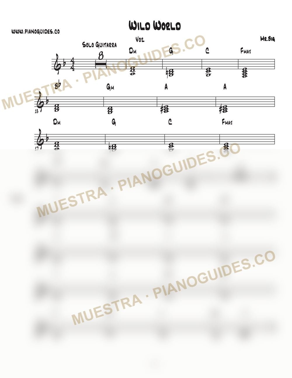 Primera página de la guía Wild World