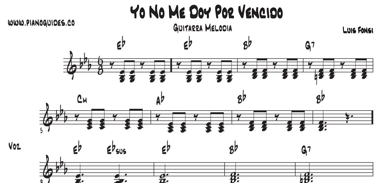 Título y primeras líneas de la guía de Yo No Me Doy Por Vencido