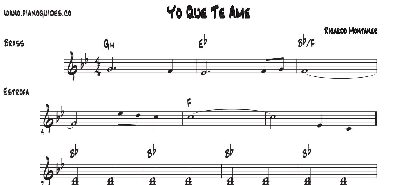 Título y primeras líneas de la guía de Yo Que Te Amé