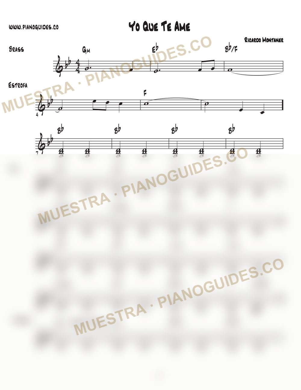 Primera página de la guía Yo Que Te Amé