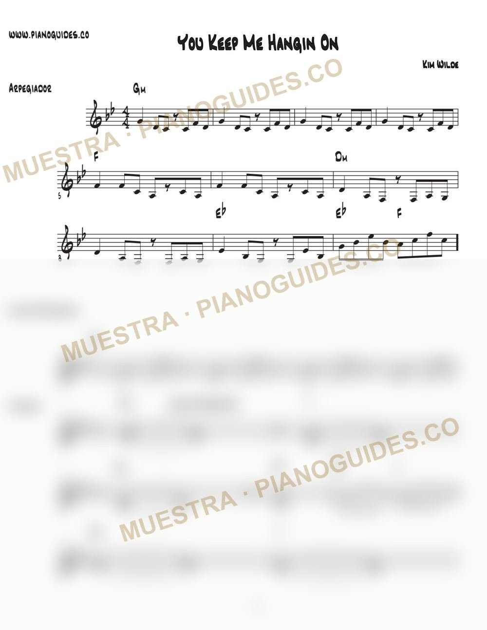Primera página de la guía You Keep Me Hangin' On