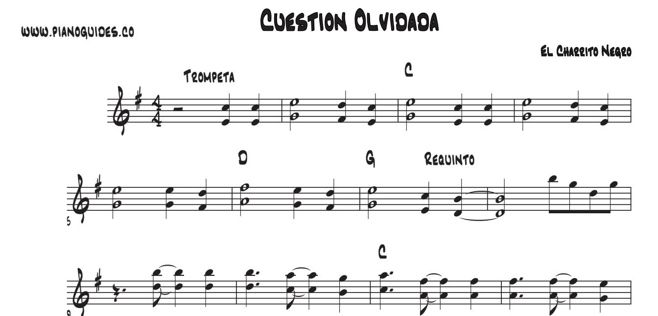 Título y primeras líneas de la guía de Cuestion Olvidada