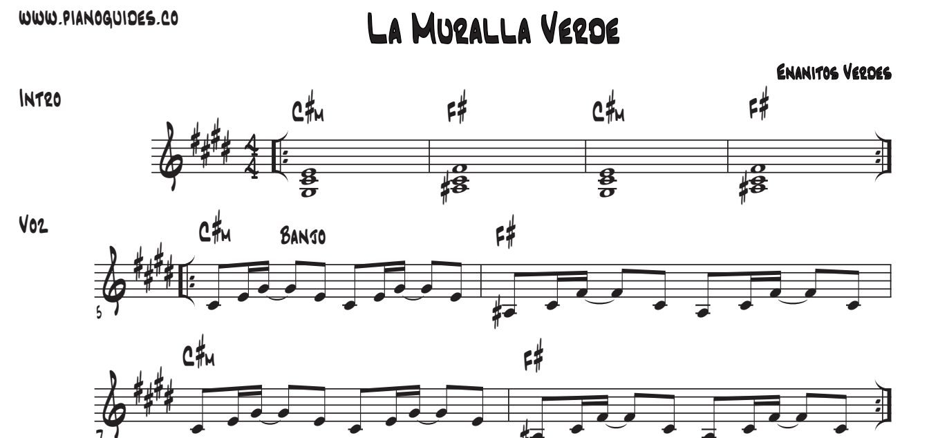 Título y primeras líneas de la guía de La Muralla Verde