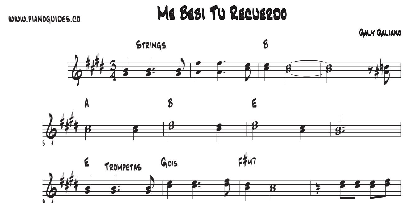 Título y primeras líneas de la guía de Me Bebi Tu Recuerdo