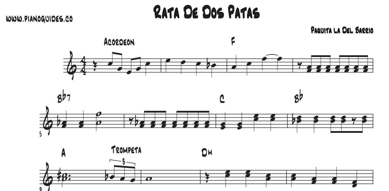 Título y primeras líneas de la guía de Rata De Dos Patas
