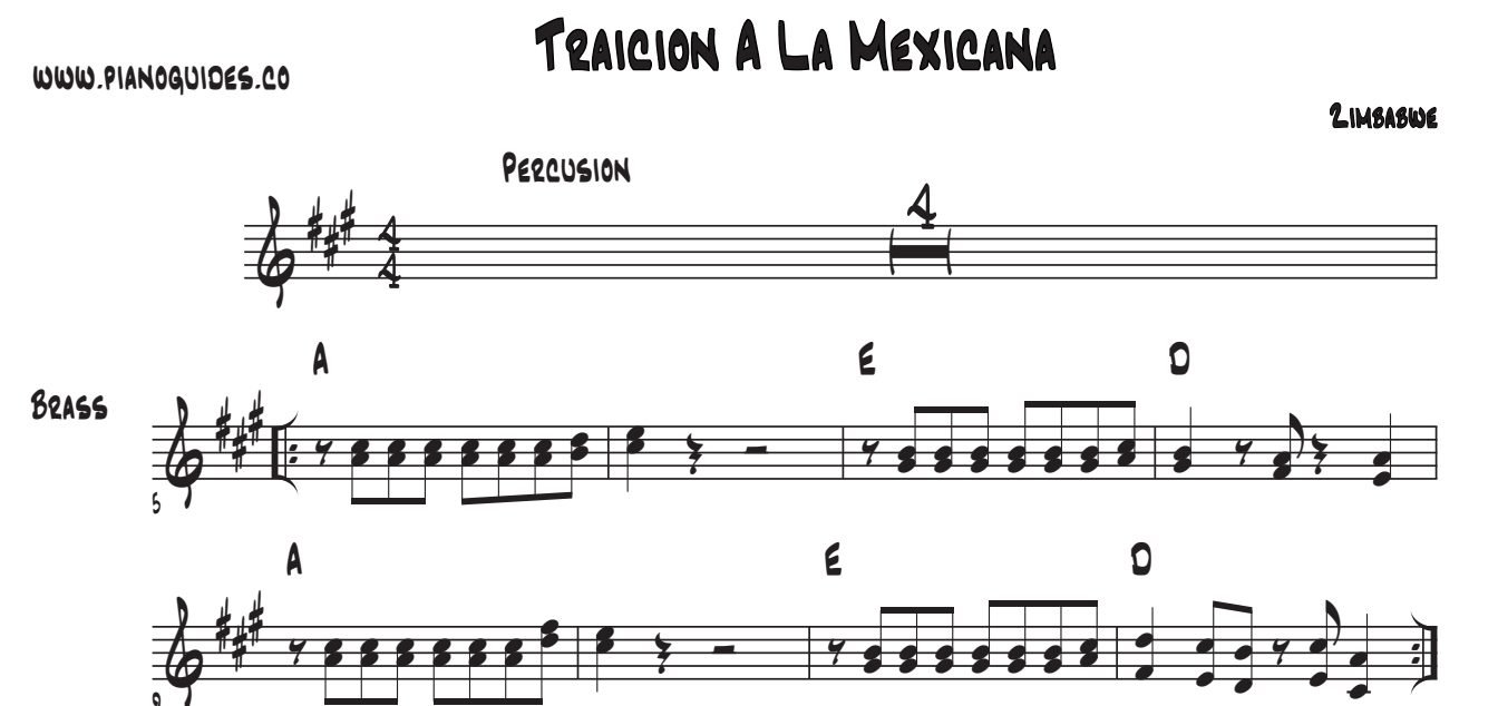Título y primeras líneas de la guía de Traicion A La Mexicana